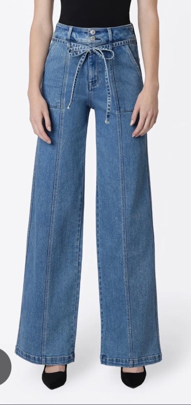 Vervet Tie size 26 Lyocell Wasitband Wide Leg denim jeans $90 retail inseam 33"